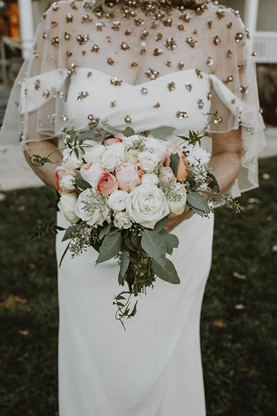 Bride holding bouquet