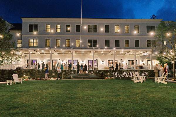 outdoor courtyard at night