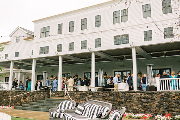 outdoor reception with wedding guests