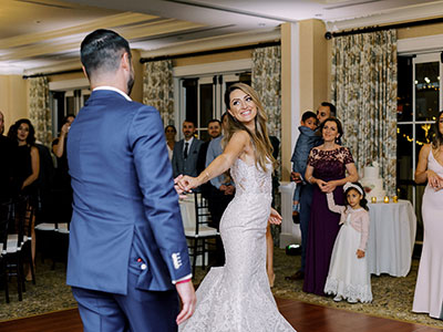 Wedding couple on dance floor