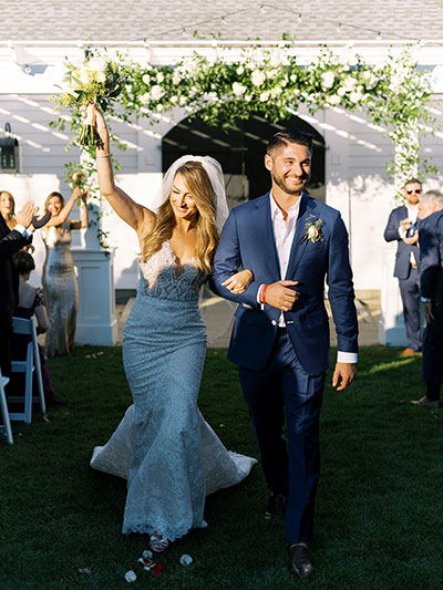 Wedding couple after being married